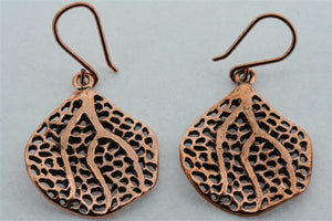 copper bohdi leaf earring - Makers & Providers