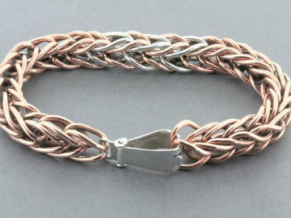 copper and silver bracelet