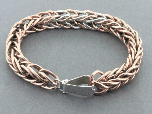 copper and silver bracelet