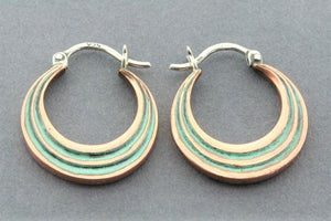 copper & patina striped basket hoop with sterling silver - Makers & Providers