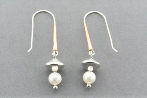 Masoor copper, silver & pearl drop earrings - Makers & Providers