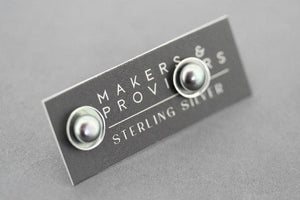 disc & pearl studs - oxidized silver - Makers & Providers