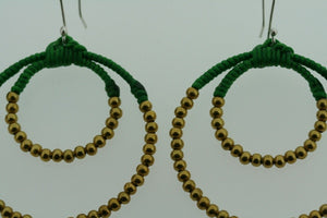 double brass beaded hoop - emerald - Makers & Providers