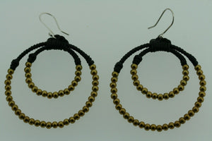 double brass beaded hoop - black - Makers & Providers