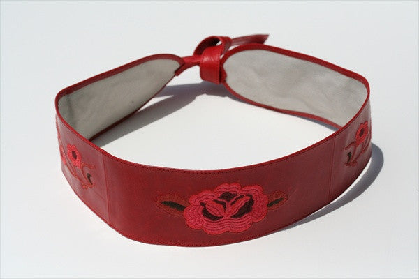embroided belt - red - Makers & Providers