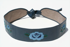 embroided belt - blue - Makers & Providers