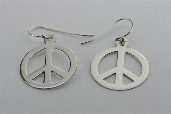 flat disc peace earring