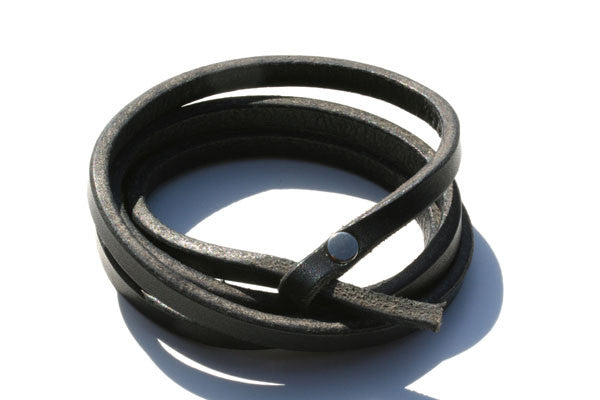 narrow multi-wrap cuff - black - Makers & Providers