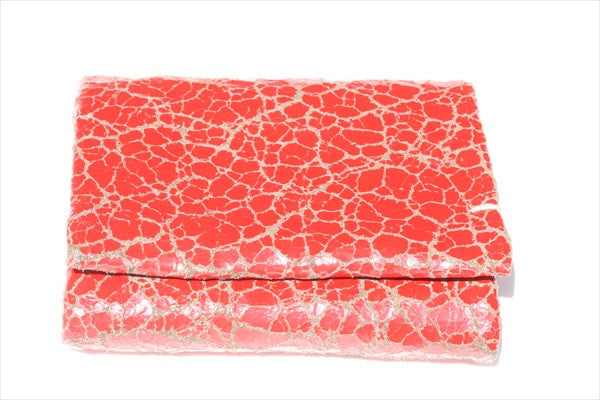 fold wallet - red crackle