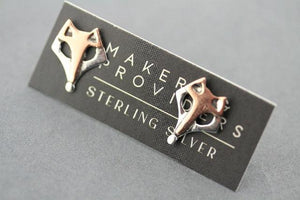 fox stud - copper and silver - Makers & Providers