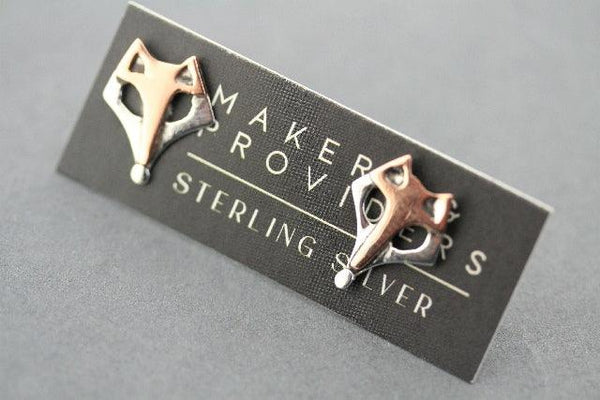 fox stud - copper and silver - Makers & Providers