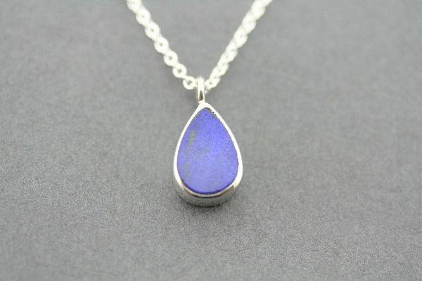 Lapis teardrop silver pendant necklace - Makers & Providers