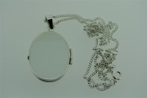 large oval locket pendant on 60cm link chain - Makers & Providers