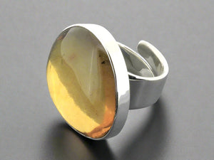 amber silver ring