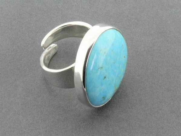 large turquoise adjustable ring