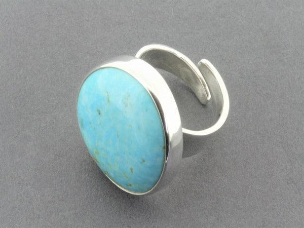 large turquoise adjustable ring