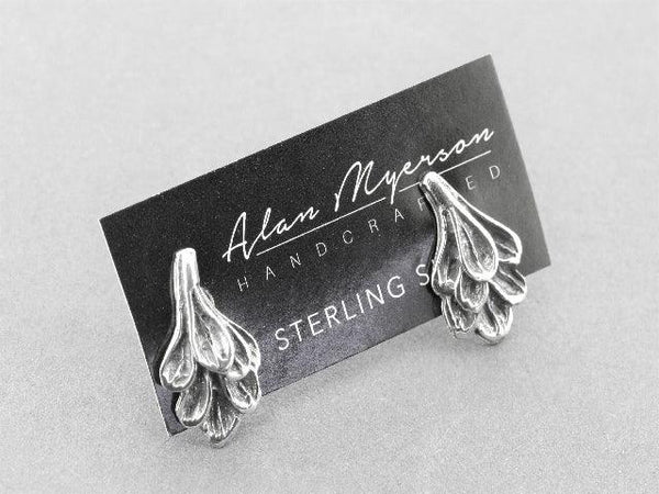 layered petal stud - sterling silver