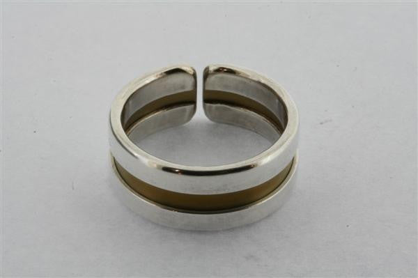 Line titanium/silver ring - earth - sterling silver & titanium - Makers & Providers