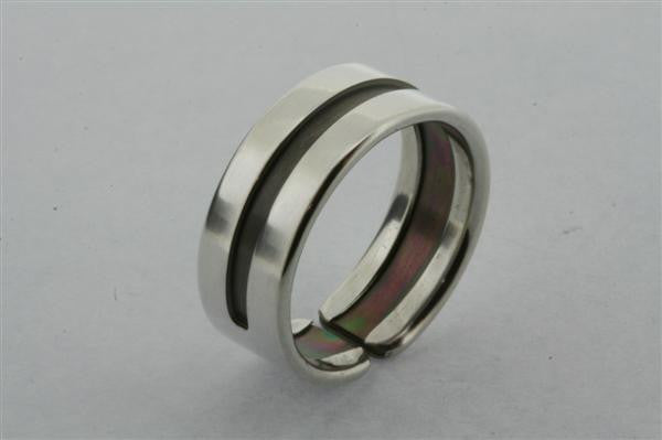 Line titanium/silver - black - sterling silver and titanium - Makers & Providers