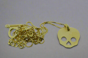 little skull necklace - gold plated - Makers & Providers