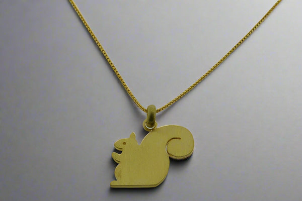 little squirrel necklace - gold plated - Makers & Providers