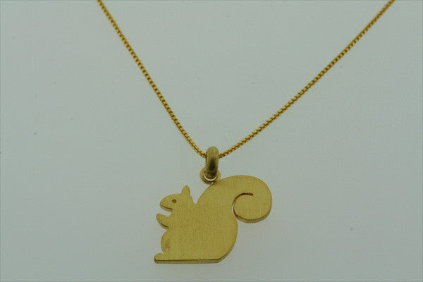 little squirrel necklace - gold plated - Makers & Providers