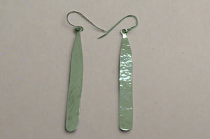 long battered drop earrings - sterling silver - Makers & Providers