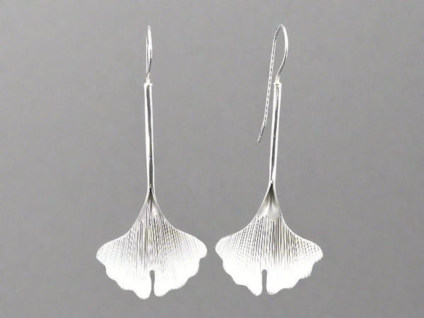 silver gingko leaf earring