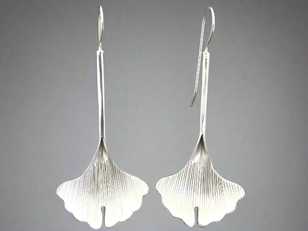silver gingko leaf earring