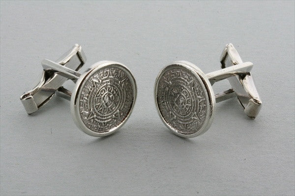 Sterling Silver Mayan Calendar Cufflinks - sterling silver - Makers & Providers