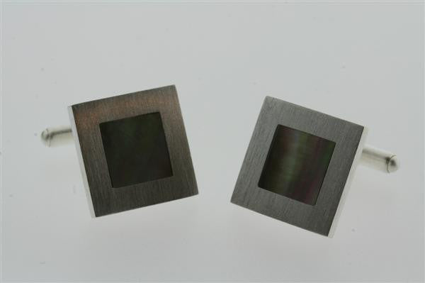 Square Mother-Of-Pearl Sterling Silver Cufflinks - Makers & Providers