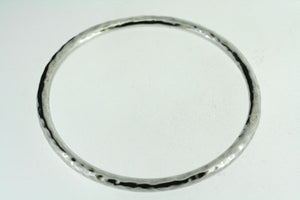 circular battered tubular bangle - sterling silver - Makers & Providers