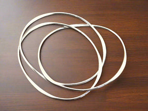 3 x interlinked flattened bangle - oval - sterling silver - Makers & Providers