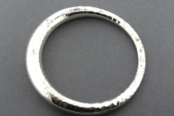 Tapering tubular bangle - hammered sterling silver - Makers & Providers