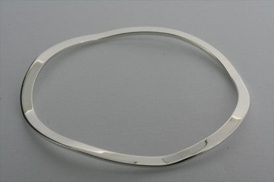 sterling silver flat crinkle bangle - Makers & Providers