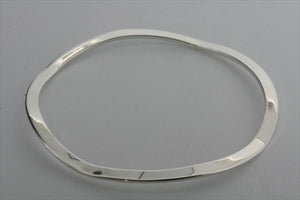 sterling silver flat crinkle bangle - Makers & Providers