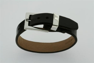 leather buckle bracelet - black - Makers & Providers