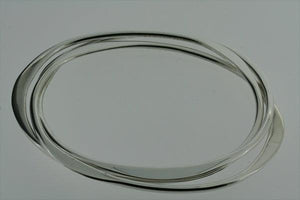 3 interlinked flattened oval bangle - sterling silver - Makers & Providers