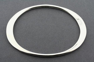 flattened oval bangle - small - starling silver - Makers & Providers