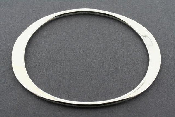 flattened oval bangle - small - starling silver - Makers & Providers