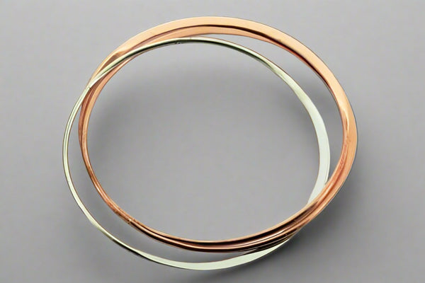 2 Copper 1 Silver Interlinked Bangle - Makers & Providers