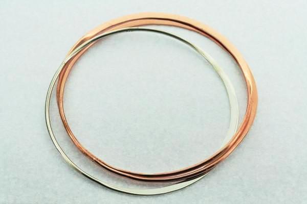 2 Copper 1 Silver Interlinked Bangle - Makers & Providers