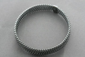 woven mesh bangle - oxidized - Makers & Providers