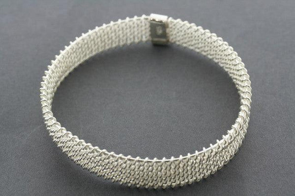 woven mesh bangle - blanco - Makers & Providers