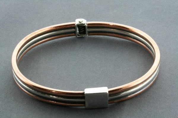 copper/silver hinge bracelet
