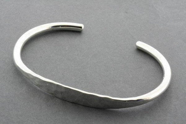 flattened battered cuff - sterling silver - Makers & Providers