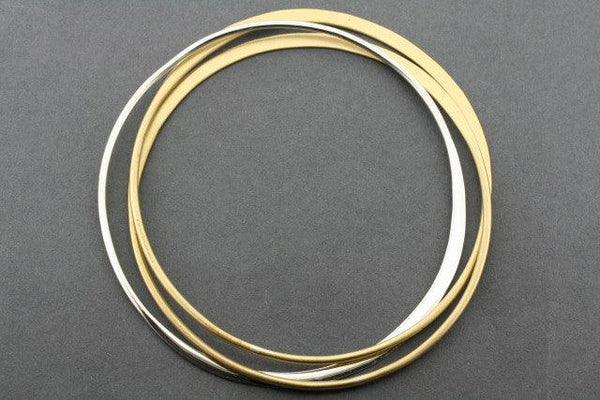 2 Brass 1 Silver Interlinked Bangle