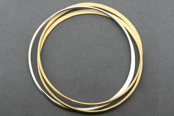 2 Brass 1 Silver Interlinked Bangle - Makers & Providers