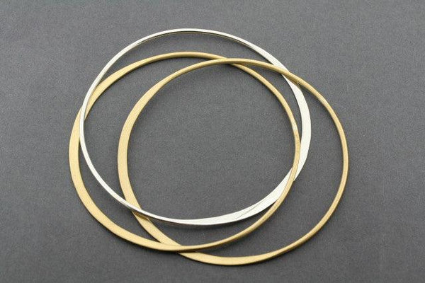 2 Brass 1 Silver Interlinked Bangle