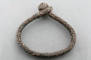 plaited leather bracelet - choc - medium - Makers & Providers